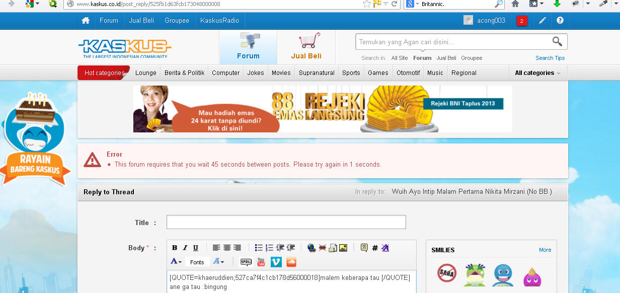 Gan Nyebelin Banget ini ::(