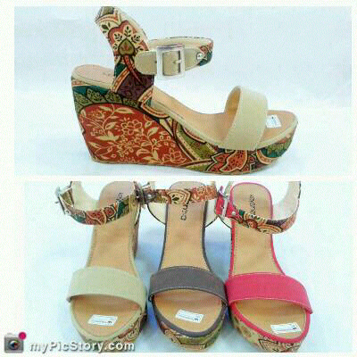 ready sepatu flatshoes flatform wedges heels wanita murah