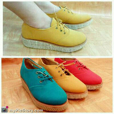 ready sepatu flatshoes flatform wedges heels wanita murah