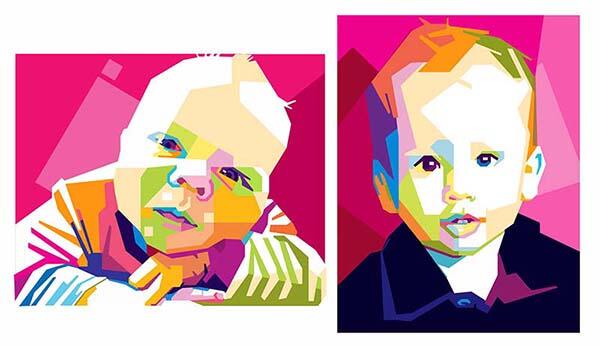 vector wpap desain vector popart wajah Terjual , , Jasa desain vector WPAP