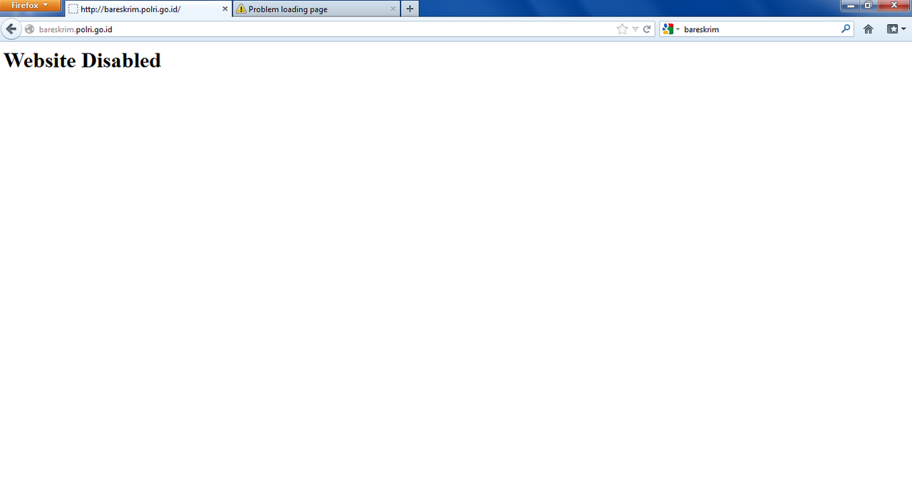 (Serangan Balasan?) Website Bareskrim Polri dan DMC Kemhan tidak dapat diakses