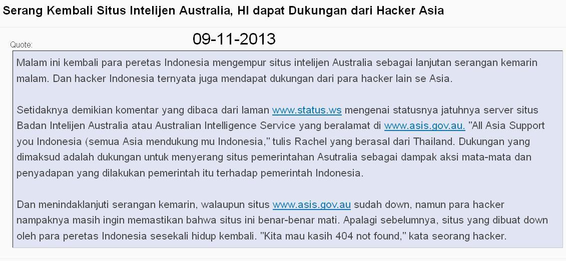 &#91;BELA HARGA DIRI BANGSA&#93;Hacker INDONESIA Serangan Kesitus Intelijen Australia