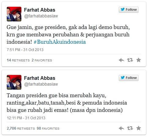 FARHAT ABBAS NGEBET JADI PRESIDEN, ini Susunan Kabinetnya jika Jadi PRESIDEN....!!!!