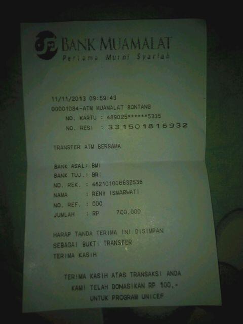 penipuan atas nama reny ismarwati rek bri 482101006632536