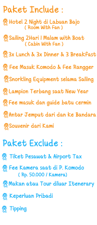 MURAH !! TOUR &amp; SAILING BARENG TAHUN BARU KE PULAU KOMODO 4H3M - ONLY 10 PAX - 
