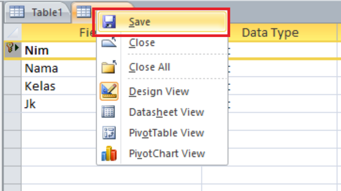 Database VisualBasic Menggunakan Microsoft Access