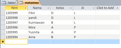 Database VisualBasic Menggunakan Microsoft Access