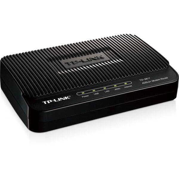 Jual TP Link 1 Port Ethernet And 1 Port USB ADSL2+Modem Router TD-8817