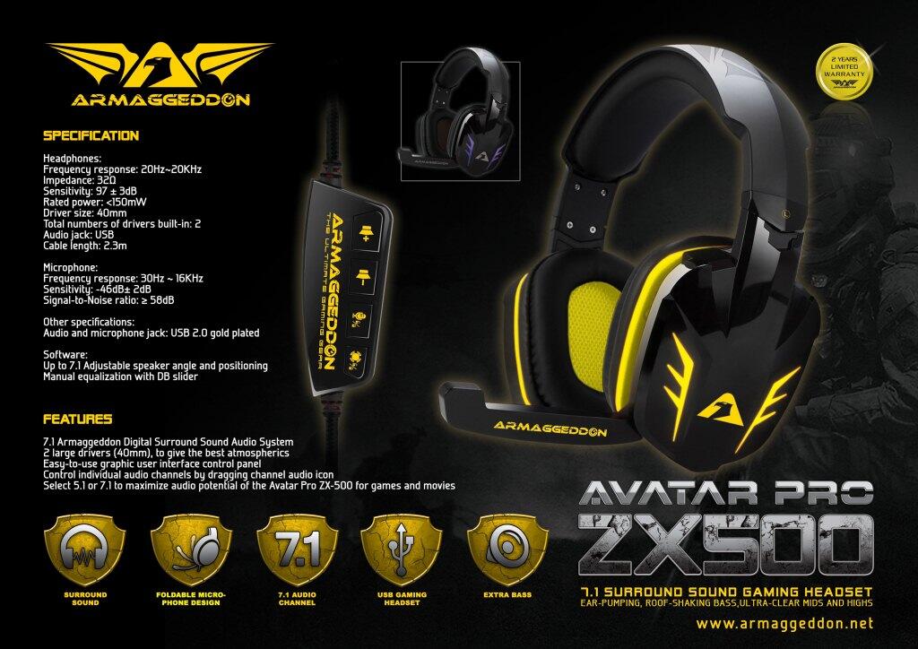 Gaming Headset AVATAR PRO ZX500