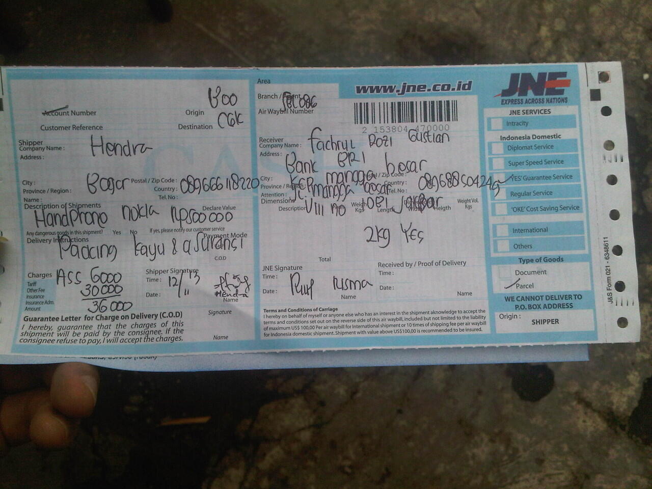 Sharing Foto2 Resi JNE &amp; Komen agan2 yg pernah beli barang dari lapak FJB ane