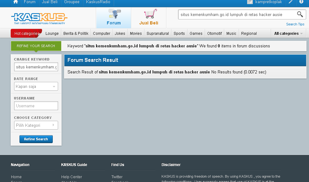 situs kemenkumham.go.id lumpuh di retas hacker ausie