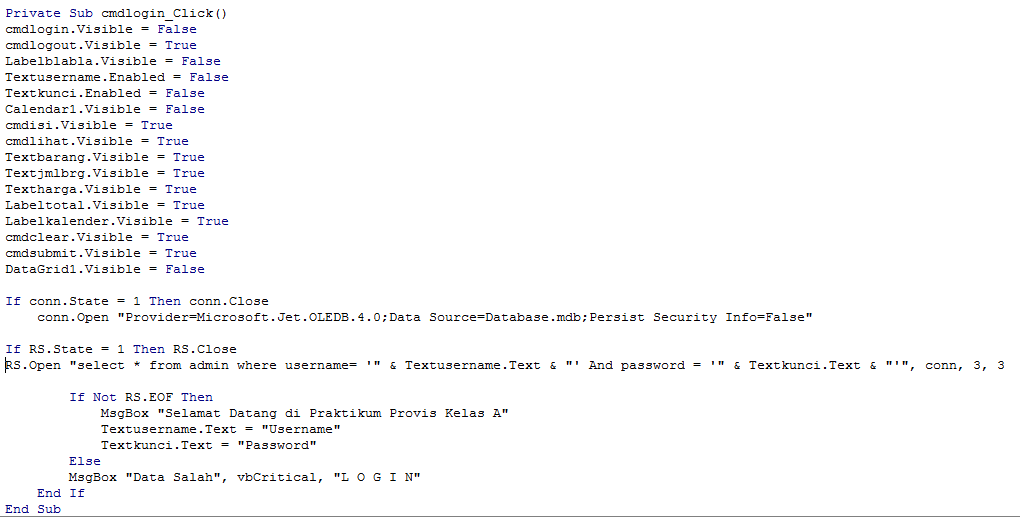 Menghubungkan Microsoft Access dan Visual Basic 6.0