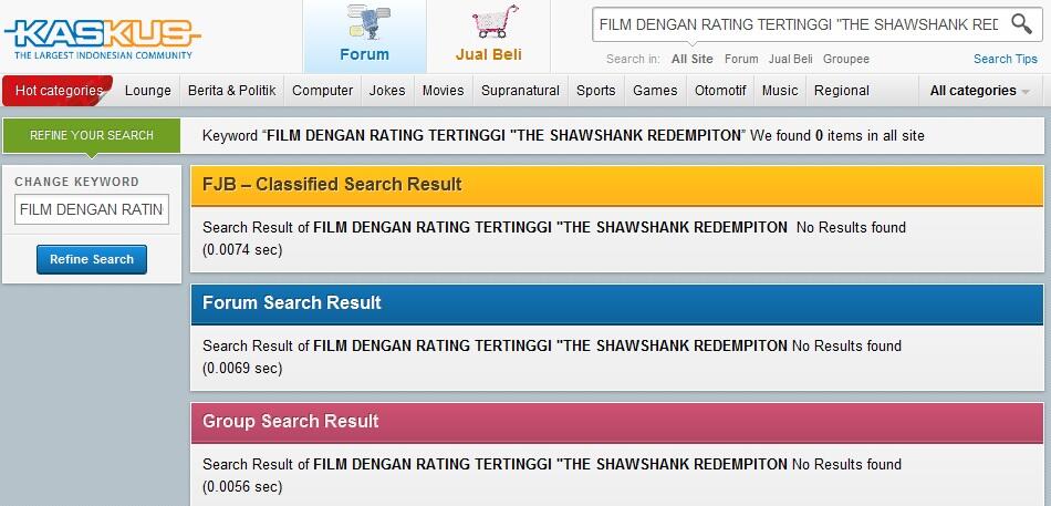 FILM DENGAN RATING TERTINGGI &quot;THE SHAWSHANK REDEMPTION&quot;