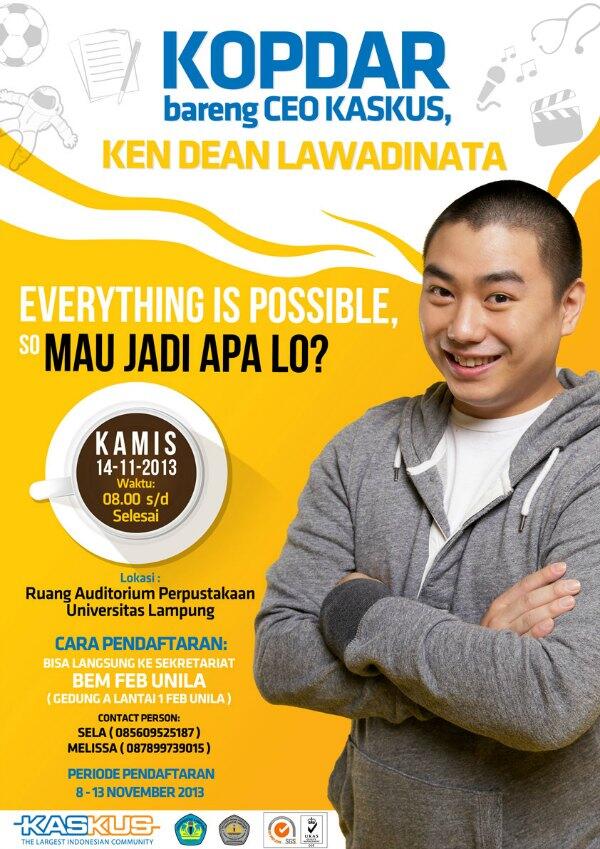 Jadwal Roadshow Buku &quot;Ken &amp; KASKUS Cerita Sukses di Usia Muda&quot;