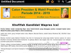 {Rayuan Bakrie} Jelang Rapimnas Golkar, Muncul Situs Capres-Cawapres Ical-Khofifah