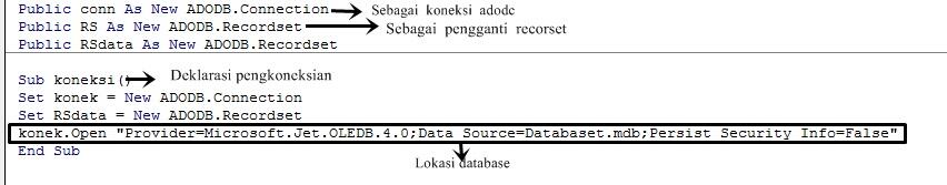 Membuat Program Database Koneksi VB dengan Database Access