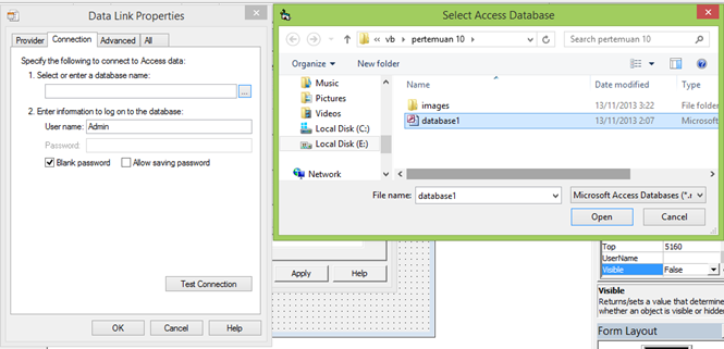 KONEKSI DATABASE Modul Visual Basic 2013