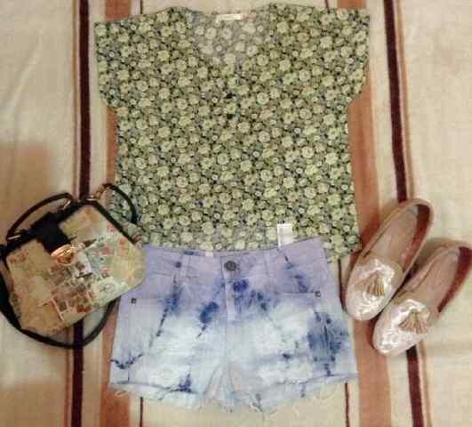Lunamaya flower crop tee, Roxy Cardigan, velvet blouse & Pattern Top never Worn.