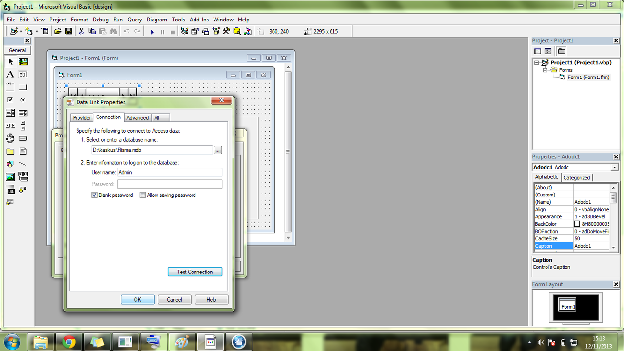 Cara menghubungkan atau menampilkan database dari microsoft Acces ke visual Basic