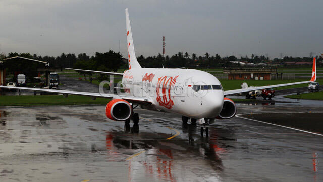 Pesawat Boeing 737 ke-100 Lion Air Tiba di Bandara Soetta