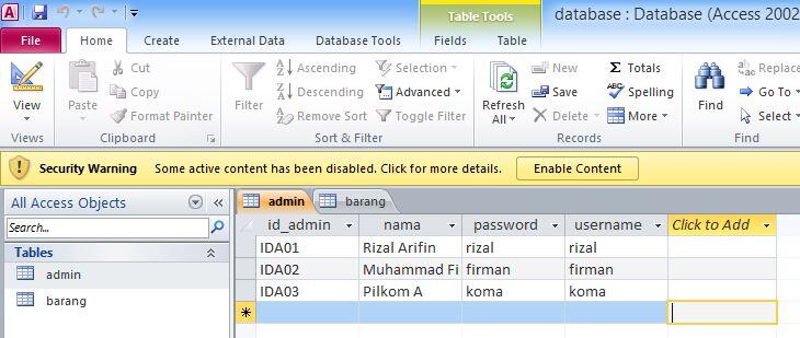 Tutorial Sederhana Membuat Program Sistem Informasi Inventaris dengan Mengunakan Visu