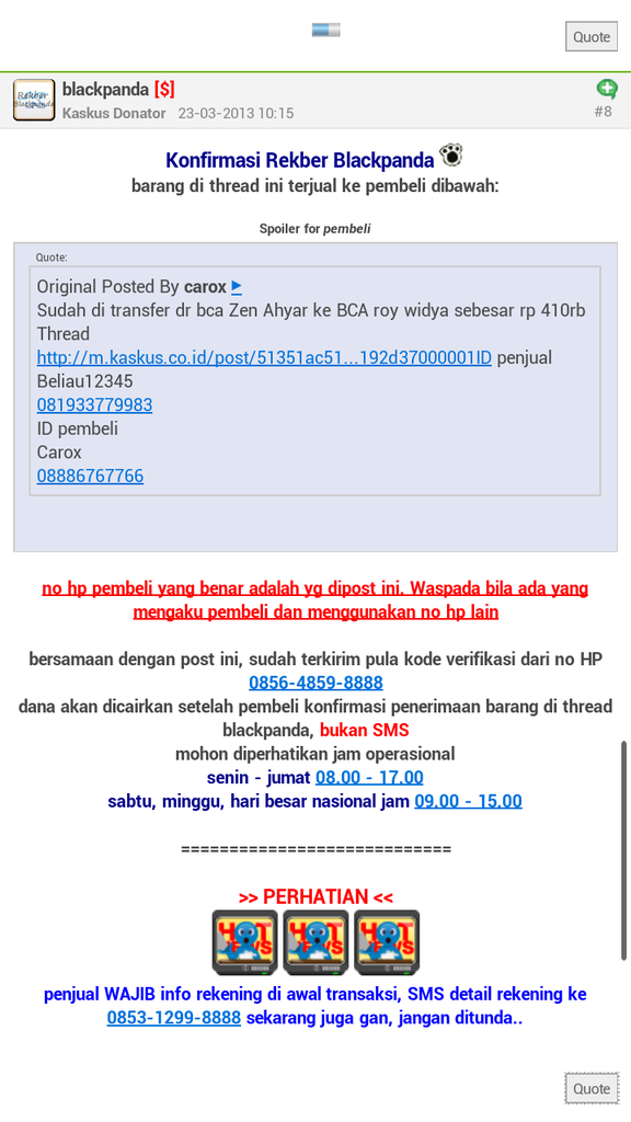 Kumpulan Testimonial dari buyer saya