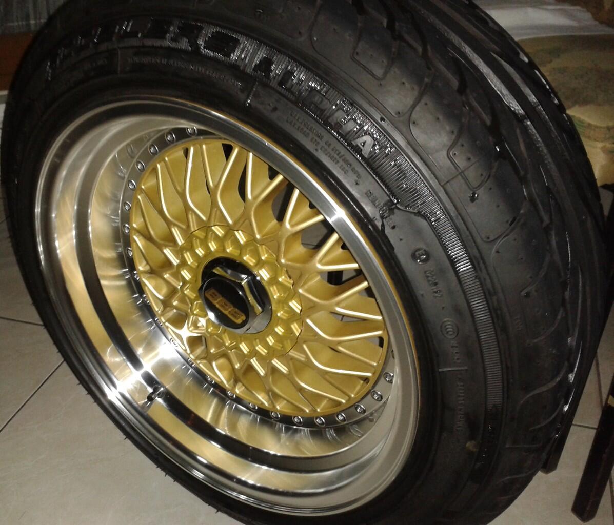 wts velg BBS RS silver gold lebar 8-9 kayak baru