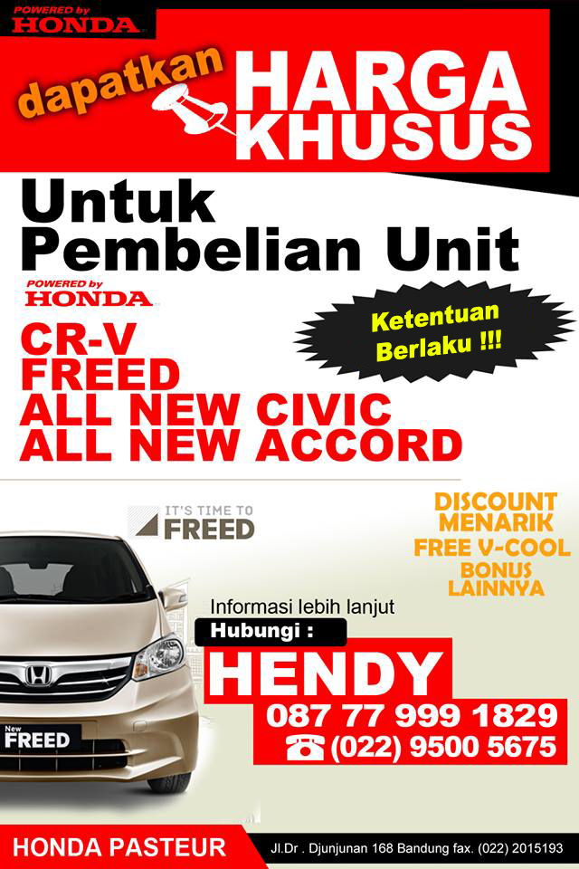PROMO KHUSUS HONDA CR-V | FREED | CIVIC | ACCORD | BANDUNG !!!