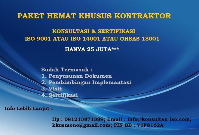 Jasa Konsultan &amp; Sertifikasi ISO 9001, ISO 14001, OHSAS 18001