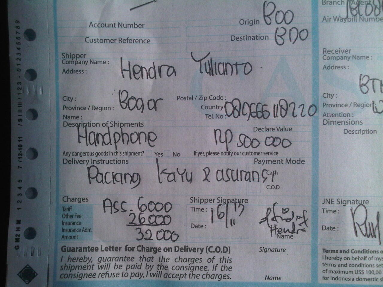 Sharing Foto2 Resi JNE &amp; Komen agan2 yg pernah beli barang dari lapak FJB ane