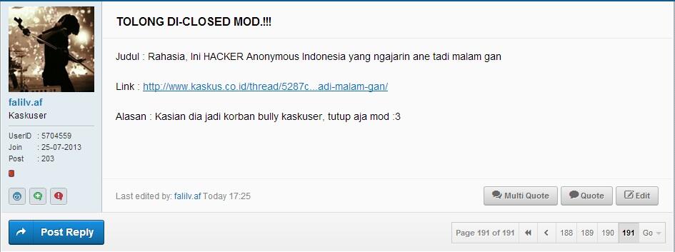 Bully dari KASKUSER , untuk anak negerinya sendiri ! 