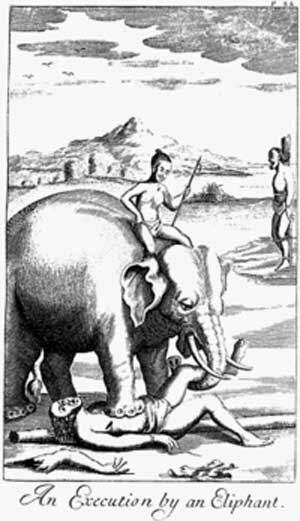 Eksekusi Hukuman Mati yang Dilakukan oleh Gajah
