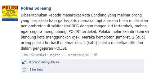 Bantu laporkan polisi terdekat (Bandung dan sekitarnya)