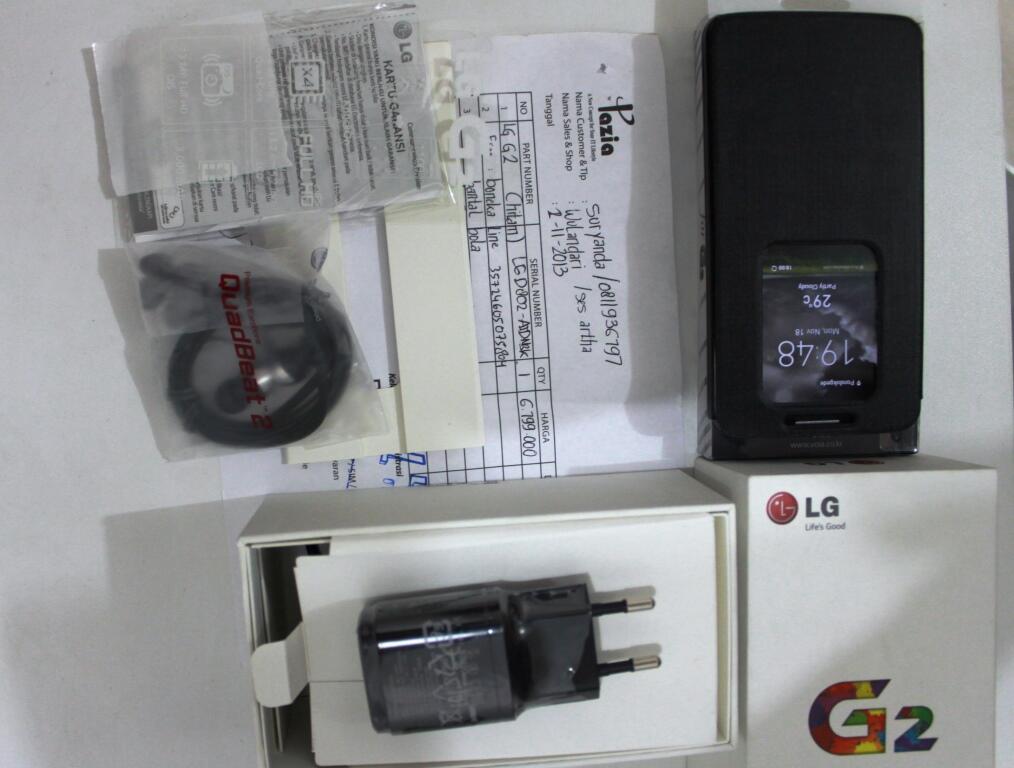 JUAL CEPAT LG G2 2 Minggu Pake Bonus Flip Cover Rp. 350rb Garansi Resmi LG Indonesia