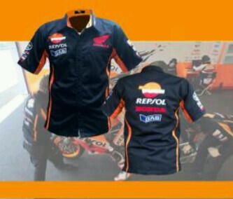 Jual kemeja moto gp honda gresini,yamaha factory racing,repsol honda,ducati