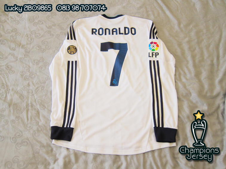 Real Madrid 2012-13 Longsleeve Nameset Ronaldo and Patch All Original