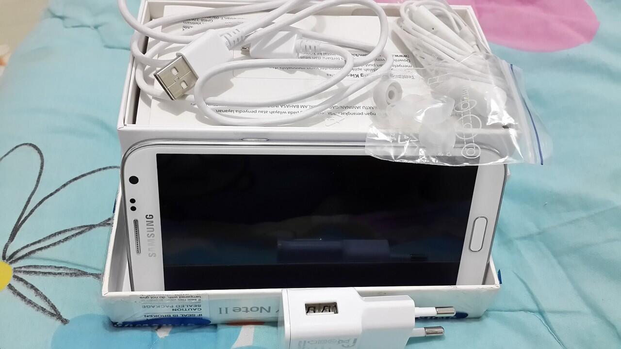 JUAL Samsung Galaxy Note 2 White 16gb ORI, Lengkap, Super Mulus