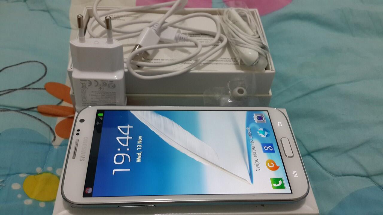 JUAL Samsung Galaxy Note 2 White 16gb ORI, Lengkap, Super Mulus