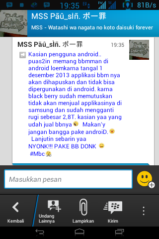 &#91;Lagi...&#93; BC Gaje Soal BBM di Android (Android User Only)