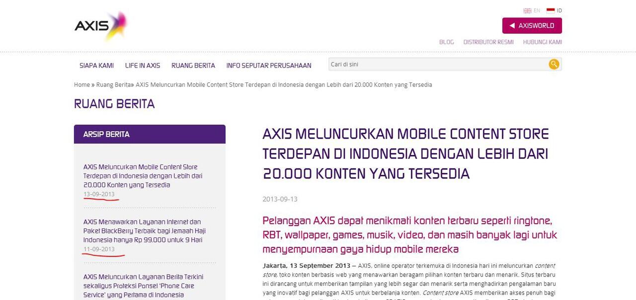 ADA APA DENGAN AXIS DALAM 2 HARI INI?