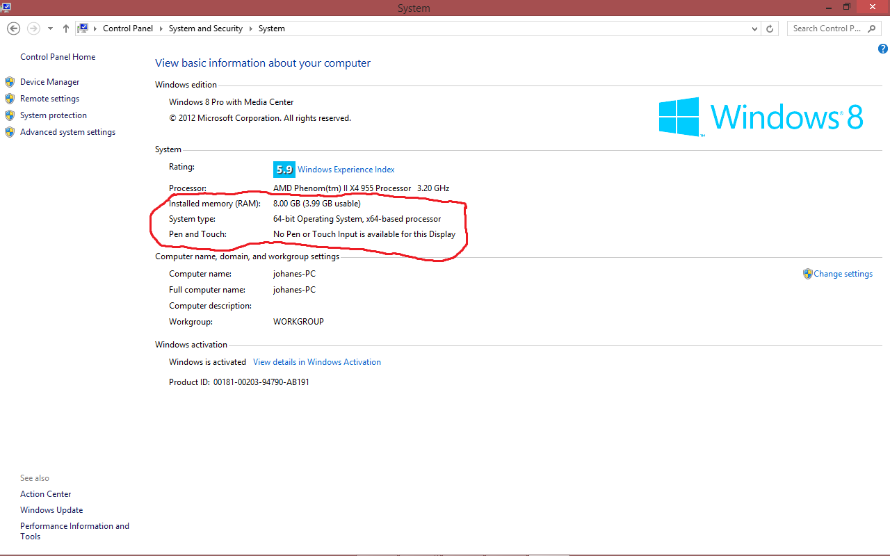 Tolong di bantu gan, saya make Windows 8 64 bit ram terbaca 4 giga dari 8