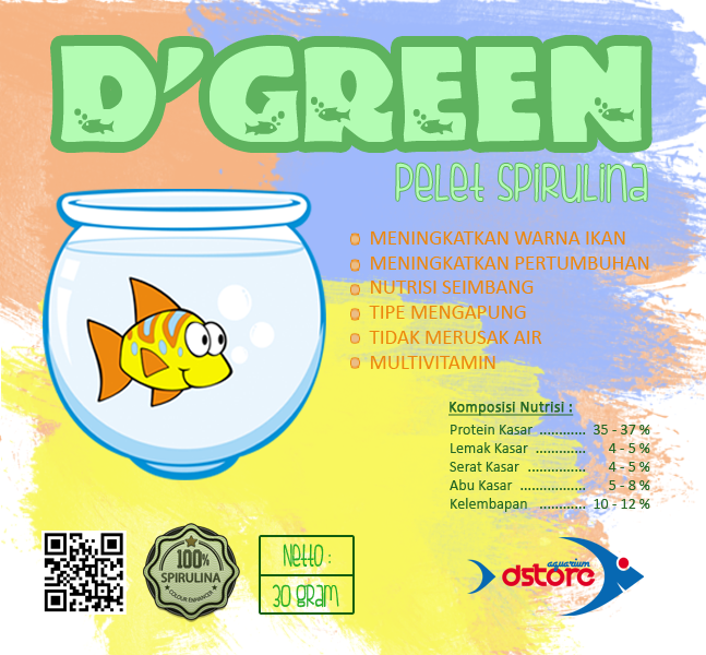 Pelet Spirulina Peningkat Warna Ikan Hias
