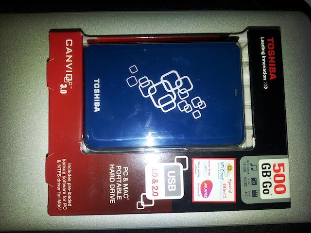 HDD hardisk eksternal external toshiba canvio art 500gb blue BNIB semarang (HADIAH)
