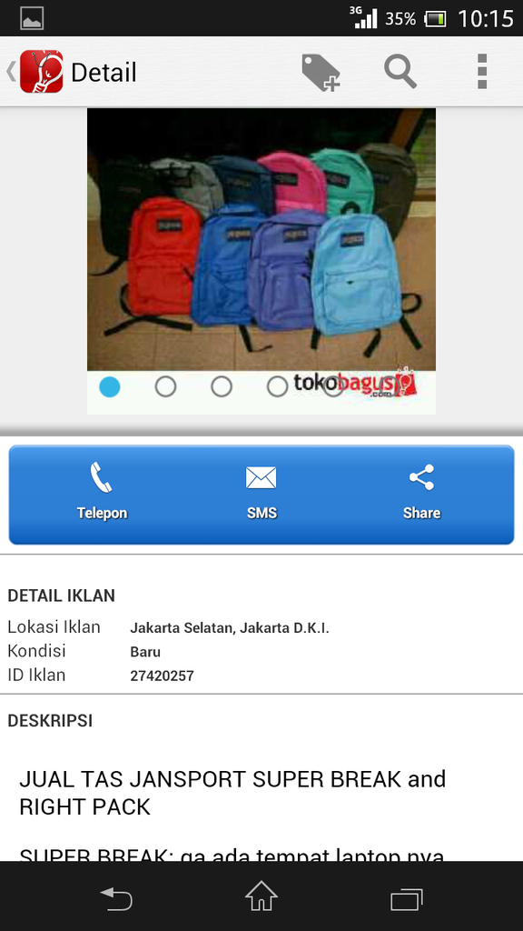 Ade abe ketiup tukang tas jansport di tokob*gus gan