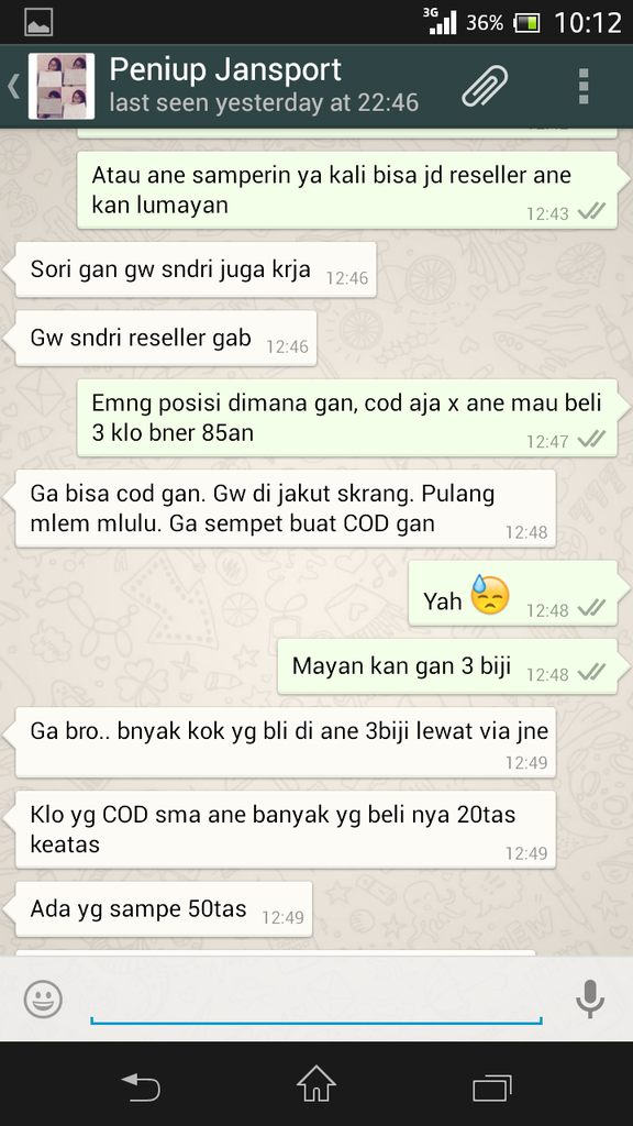 Ade abe ketiup tukang tas jansport di tokob*gus gan