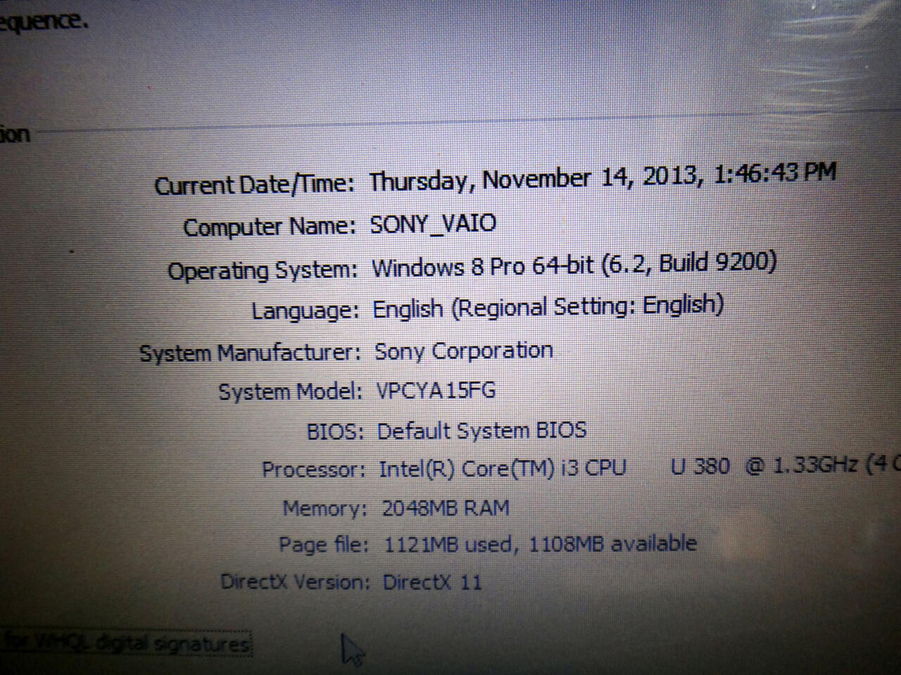 Sony Y series VPCYA15FG di jual murah