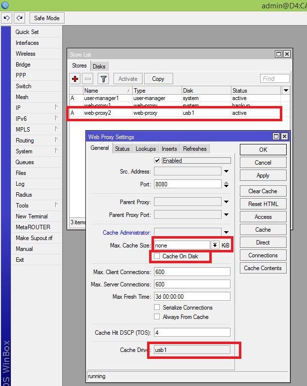 Max cache size