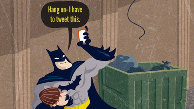 LOL: Jika Batman, Hulk Dan Superhero Lainnya Menggunakan Media Sosial 