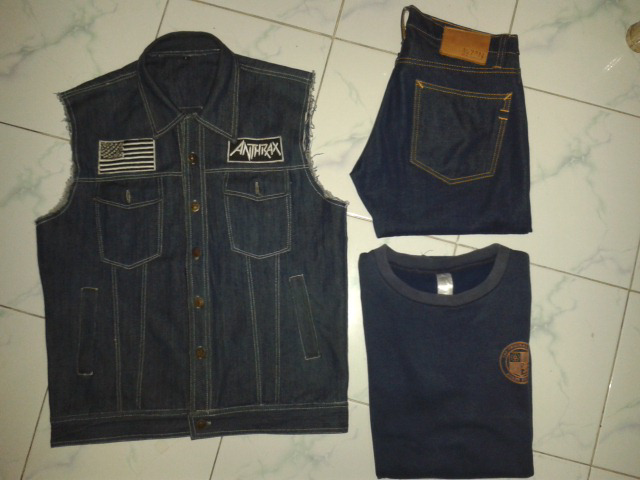 want to sell ! sweater original quzyy, denim pants unkl347, vest / jaket motor