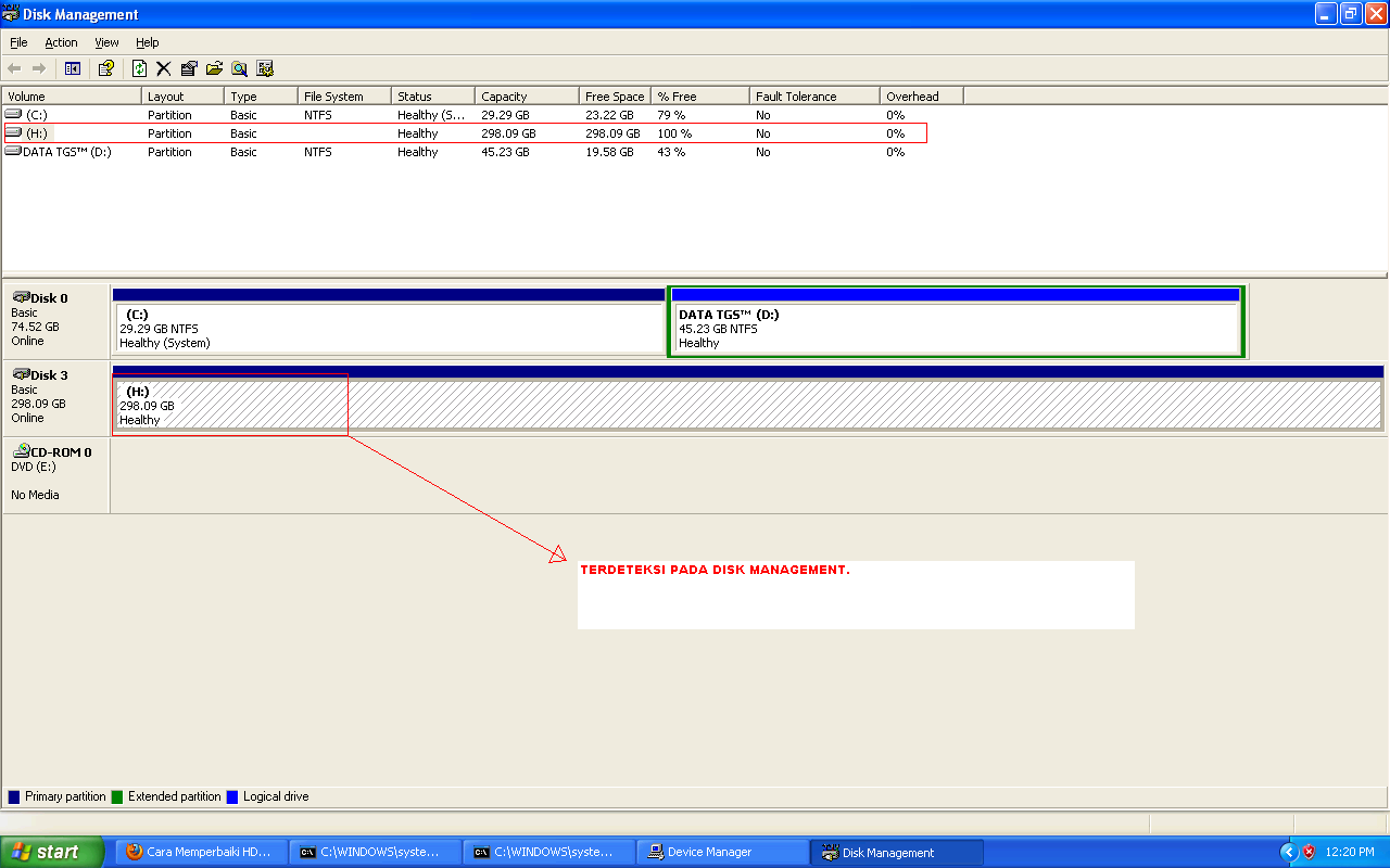 HDD EKsternal Tidak bisa Diformat...... help me...(with screnshoot)